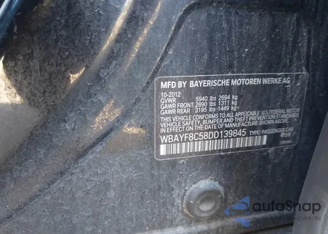 2013 BMW 750Li xDrive z USA, uszkodzony, nr VIN WBAYF8C58DD139845